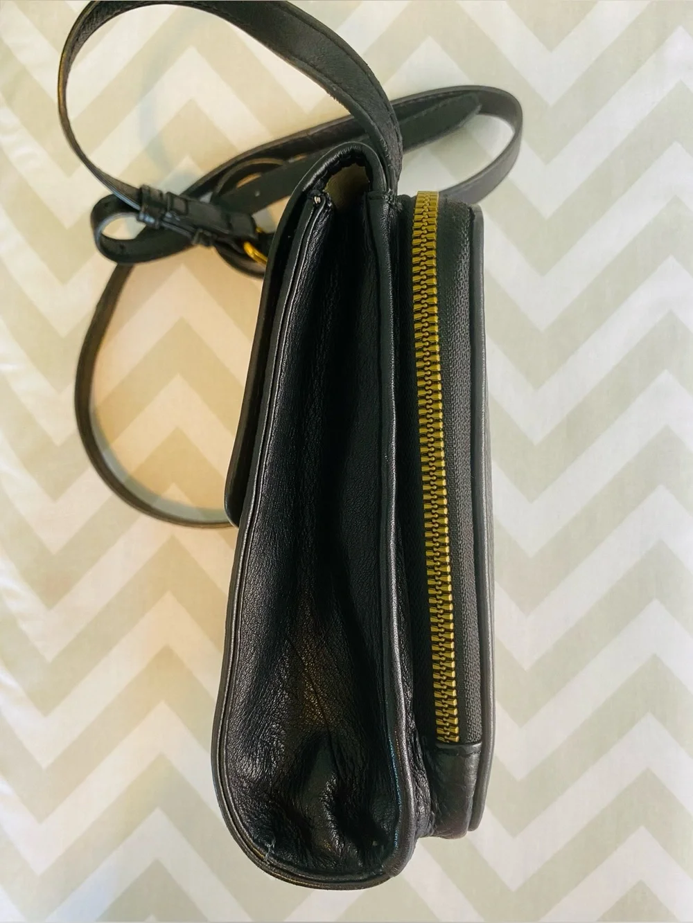 American Leather Co. Black Leather Crossbody Bag